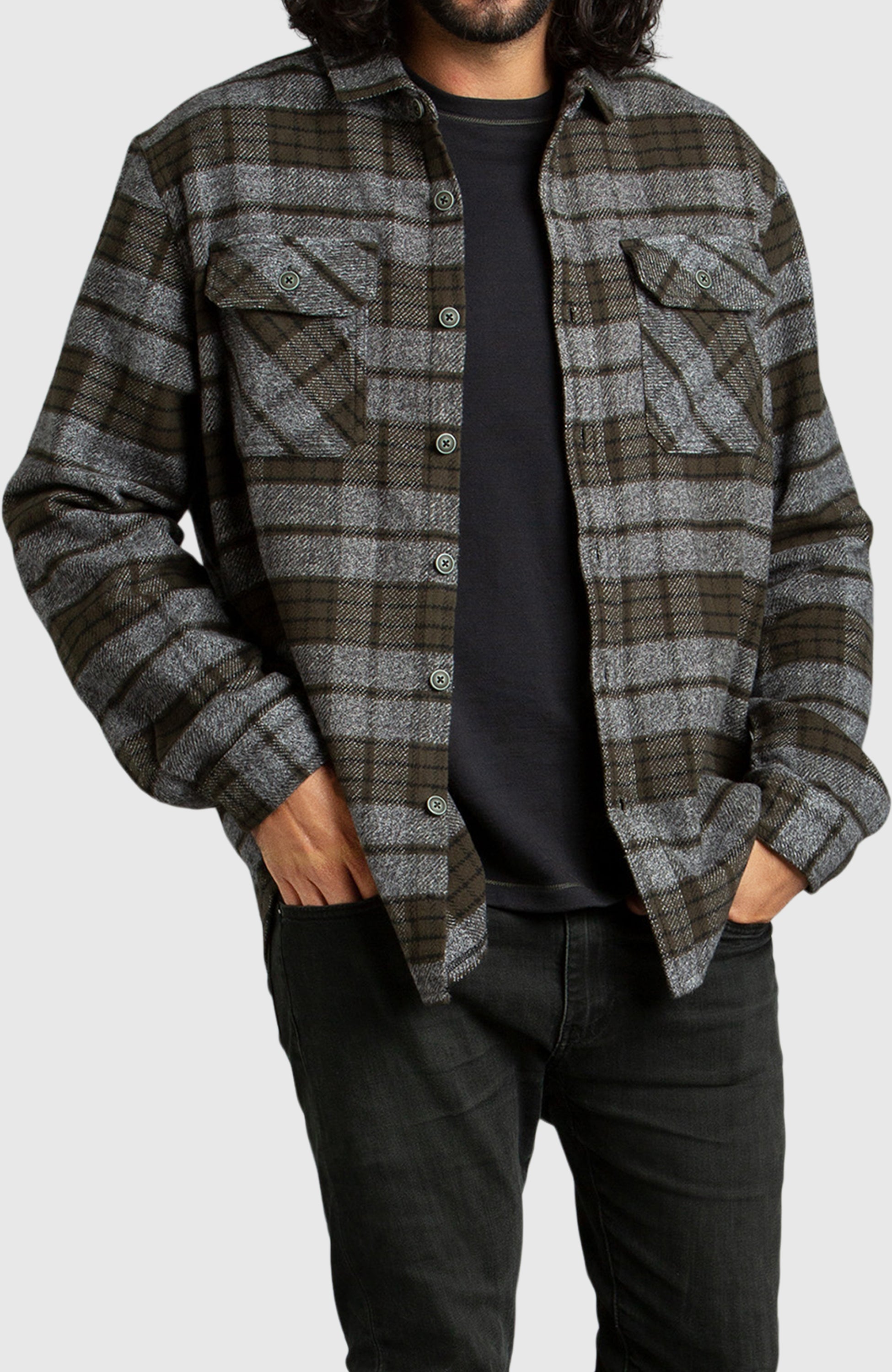 Rosin Melange Plaid Overshirt